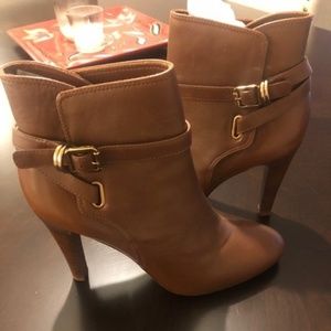 Brown Leather Tory Burch Booties
